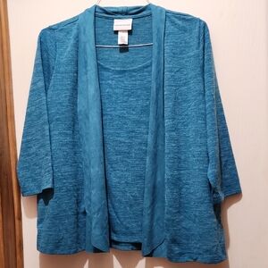 Alfred Dunner Teal Women's Sweater Set